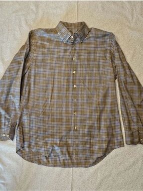 Scott Barber Men's Multicolor Plaid Long Sleeve Size Large